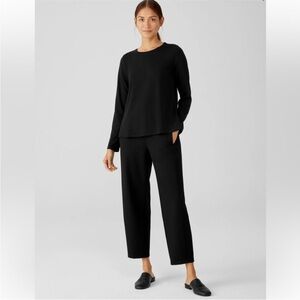 Eileen Fisher Long Sleeve Crewneck Tunic Black